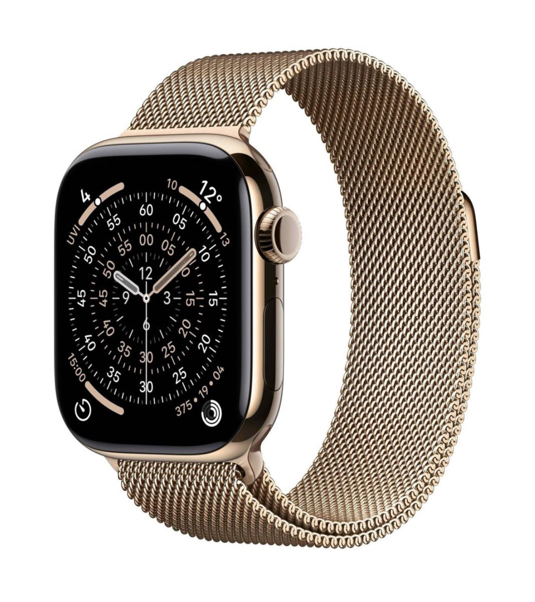 Apple Watch Series 11 GPS+Cell 42mm Gold Titanium Case with Milanese Loop