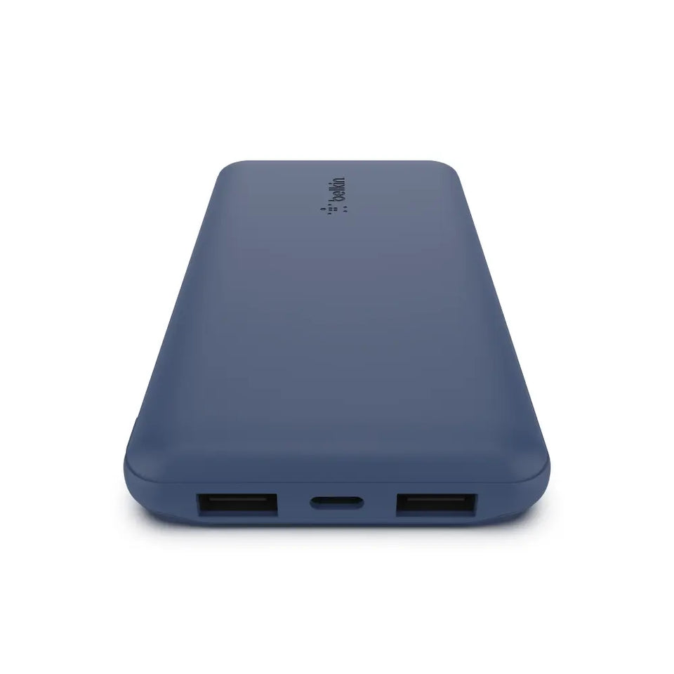 Belkin Boost Up Charge 10 000mAh 3-Port Power Bank + USB-A to USB-C Cable - Blue