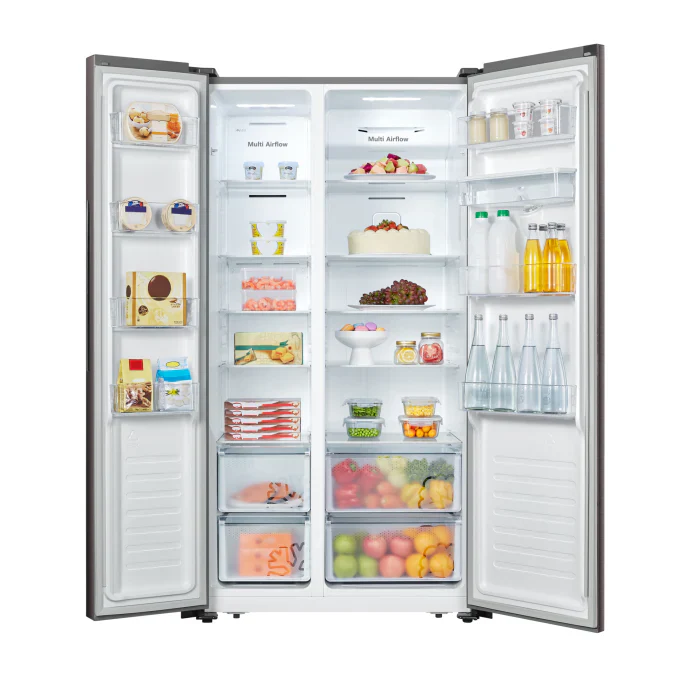 Hisense 508L SBS Fridge Water Dispenser White And Khaki Glass H670SDK-WD