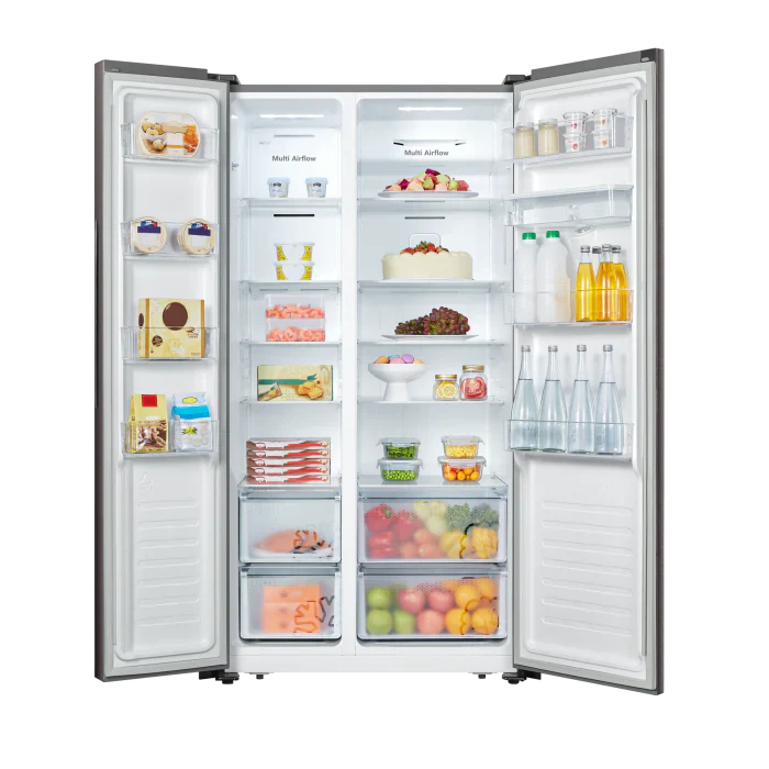 Hisense 514l Side By Side Fridge, Black Glass H670SMIB-WD