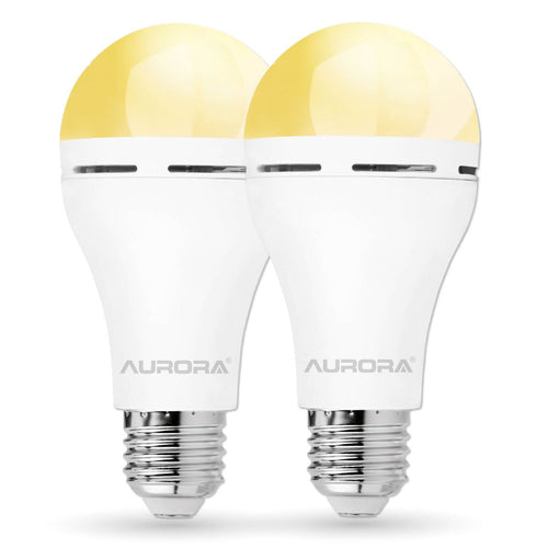 Aurora Emergency LED Light Bulb E27 | Rechargeable Backup 2 Pack